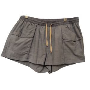 Skin‎ Sleeping Short Shorts Heather Stone Gray Womens Size L Drawstring Waist